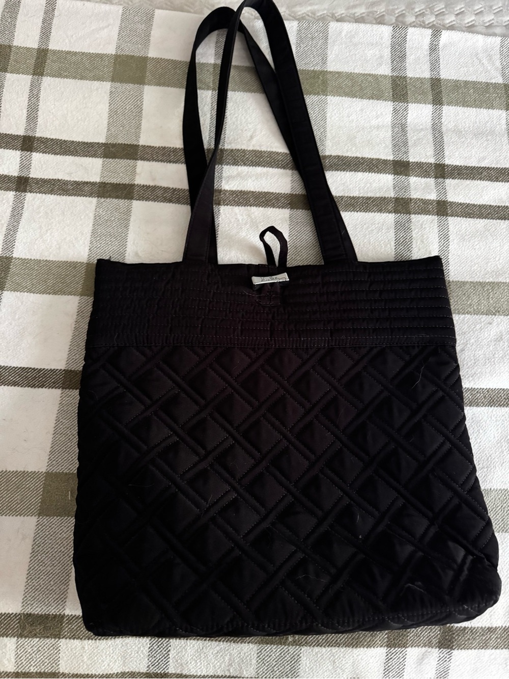 Black Quilted Tote Bag-  Vera Bradley
